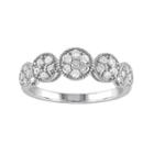 Sterling Silver 1/2 Carat T.w. Diamond Flower Ring, Women's, Size: 8, White