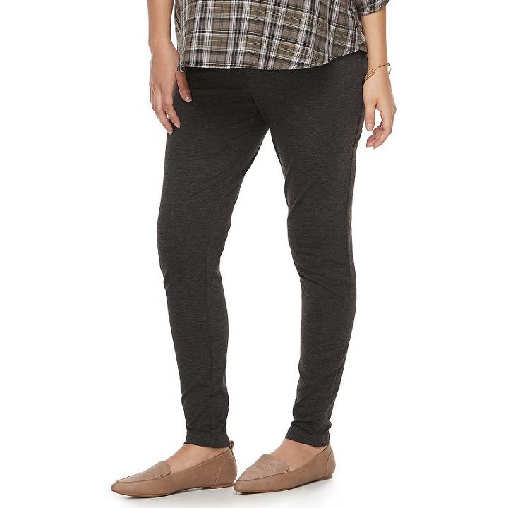 Maternity A:glow Full Belly Panel Ponte Skinny Pants, Women's, Size: L Tl-mat, Dark Grey