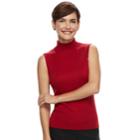 Women's Dana Buchman Mockneck Sleeveless Top, Size: Xl, Med Red