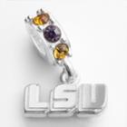 Dayna U Lsu Tigers Sterling Silver Crystal Logo Charm, Women's, Multicolor
