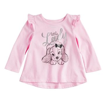 Disney's Lady And The Tramp Baby Girl Little Lady Glittery Graphic Tee By Jumping Beans&reg;, Size: 12 Months, Light Pink