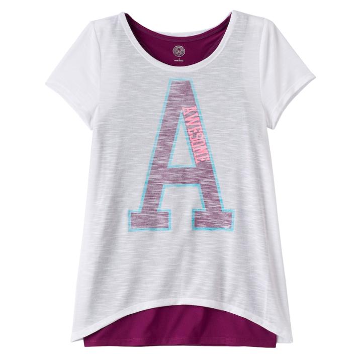 Girls Plus Size Double Layer Tulip Back Tank Top Tee, Size: 20 1/2, White