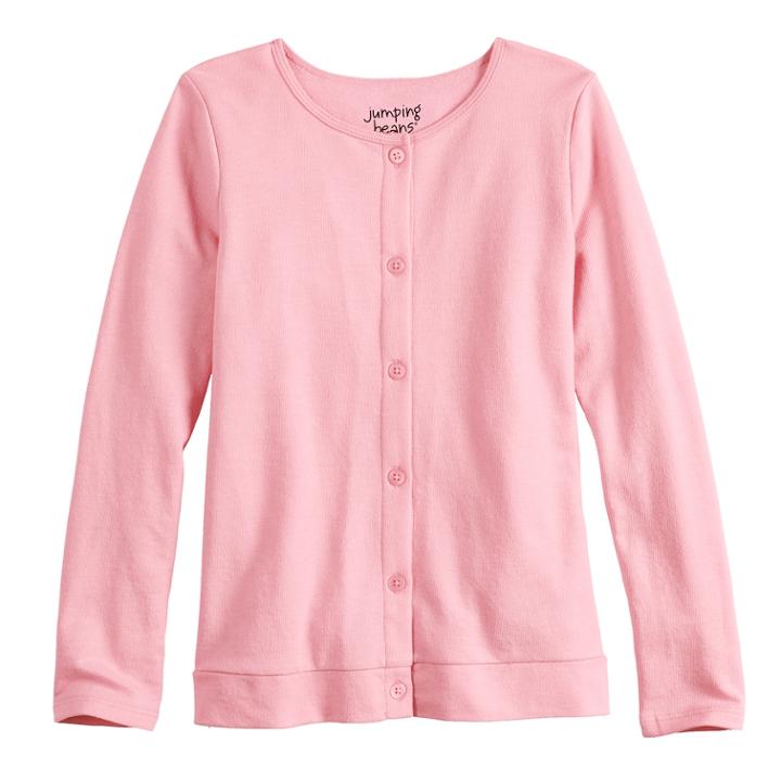Girls 4-10 Jumping Beans&reg; Button-front Cardigan, Size: 6x, Light Pink