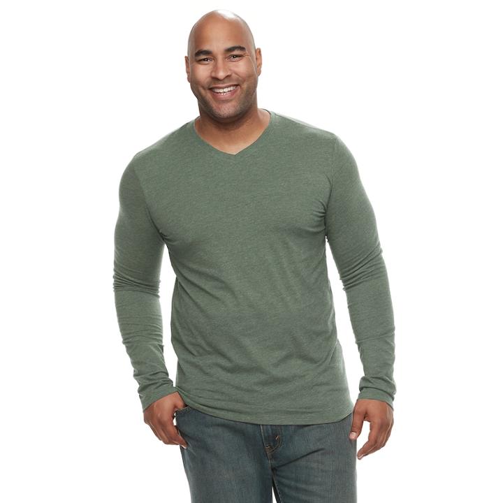 Big & Tall Apt. 9&reg; Premier Flex Classic-fit Stretch V-neck Tee, Men's, Size: Xxl Tall, Med Green