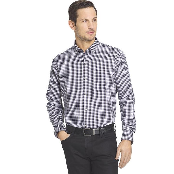 Big & Tall Van Heusen Classic-fit Non-iron Button-down Shirt, Men's, Size: Xl Tall, Purple Oth