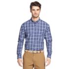 Men's Izod Coolfx Classic-fit Tattersall Plaid Moisture-wicking Button-down Shirt, Size: Medium, Dark Blue