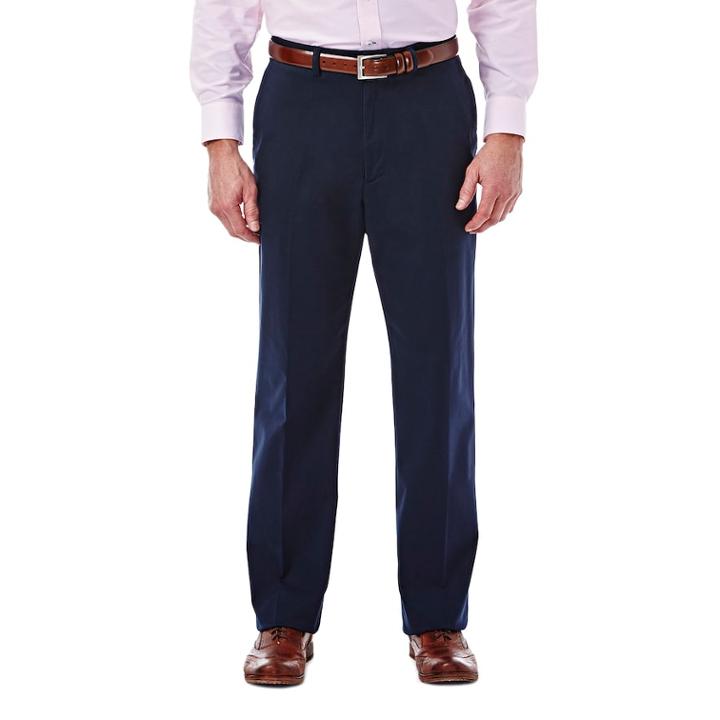 Men's Haggar Expandomatic Stretch Classic-fit Casual Pants, Size: 36x29, Blue (navy)