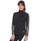 Women's Fila Sport&reg; Ribbed Panel Zip-up Jacket, Size: Small, Black