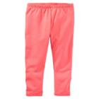 Girls 4-6x Oshkosh B'gosh&reg; Garment-dyed Solid Capri Leggings, Girl's, Size: 4, Orange