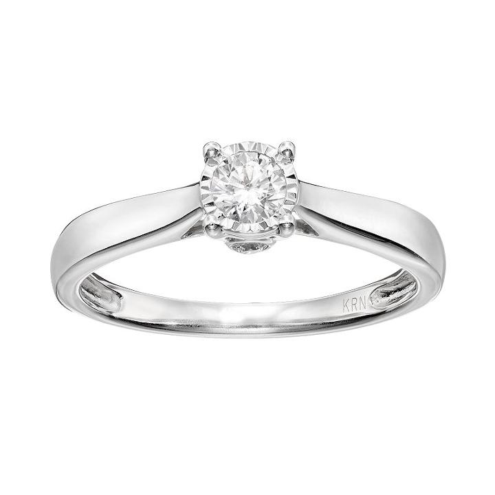 Diamond Engagement Ring In 14k White Gold (1/4 Carat T.w.), Women's, Size: 6