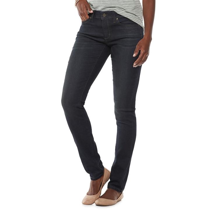 Women's Sonoma Goods For Life&trade; Supersoft Midrise Stretch Skinny Jeans, Size: 14 Short, Black