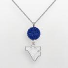 West Virginia Mountaineers Sterling Silver Crystal Logo Y Necklace, Women's, Blue