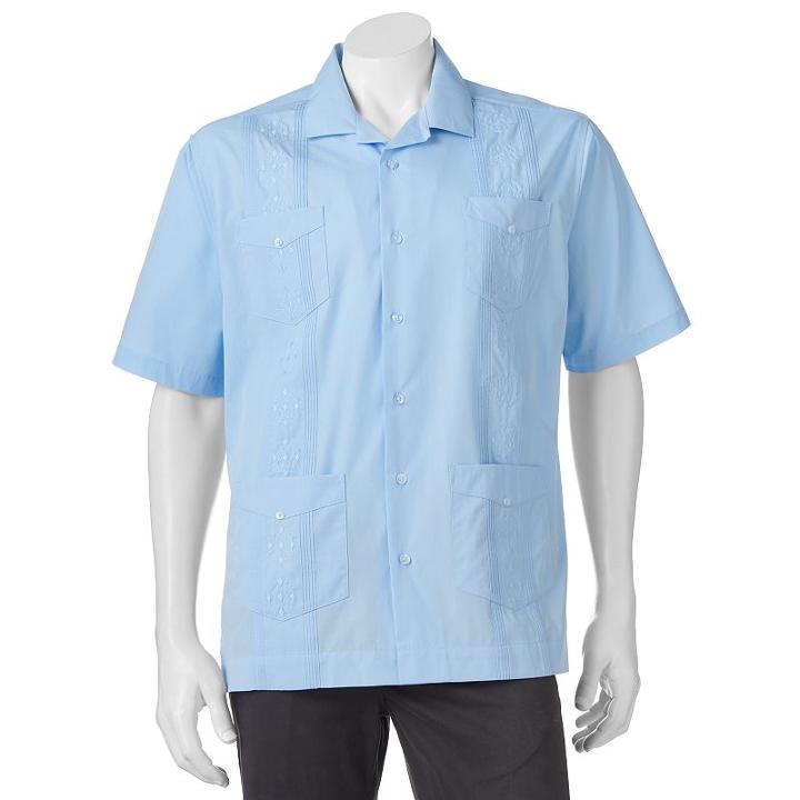 Men's Havanera Embroidered Four-pocket Button-down Shirt, Size: Xxl, Blue Other