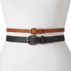 Mudd&reg; 2-for-1 Skinny Belt Set, Women's, Size: Small, White Oth