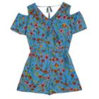 Girls 7-16 Iz Amy Byer Floral Cold Shoulder Romper, Size: Medium, Blue Floral