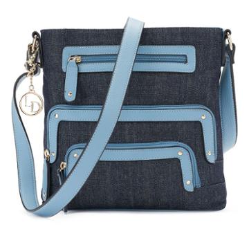 La Diva Cassandra Triple-entry Denim Crossbody Bag, Women's, Blue