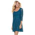 Women's 1 By 8 Glitter Lace Fit & Flare Dress, Size: 2, Light Blue