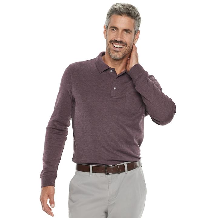 Men's Croft & Barrow&reg; Classic-fit Easy-care Interlock Polo, Size: Large, Drk Purple