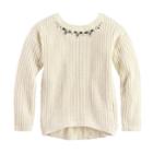 Girls 7-16 Sugar Rush Jeweled Neck Sweater, Size: Small, Natural