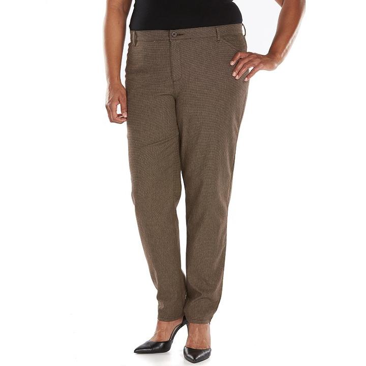 Plus Size Lee Relaxed Fit Straight-leg Pants, Women's, Size: 30w Av/reg, Med Brown