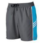 Men's Adidas Colorblock Microfiber Volley Swim Trunks, Size: Medium, Turquoise/blue (turq/aqua)