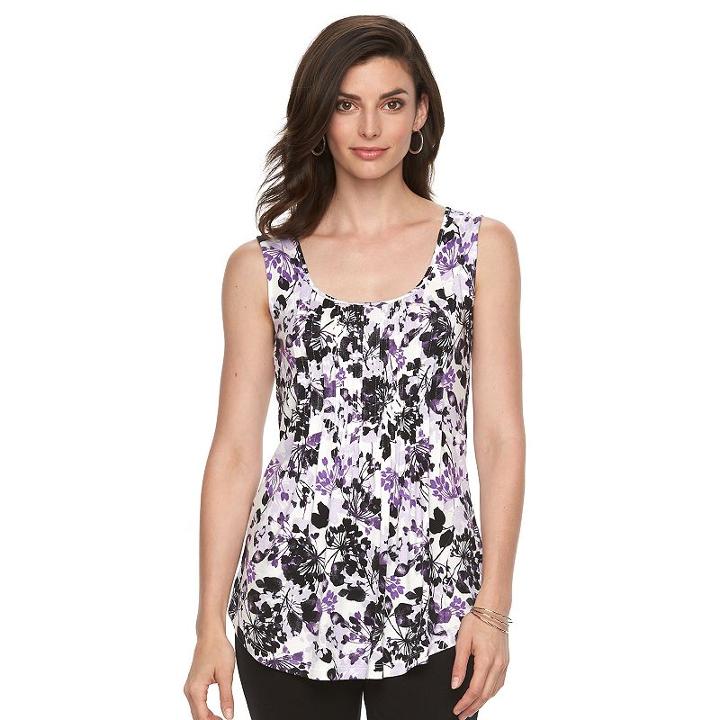 Women's Croft & Barrow Scoopneck Tank, Size: Small, Brt Purple
