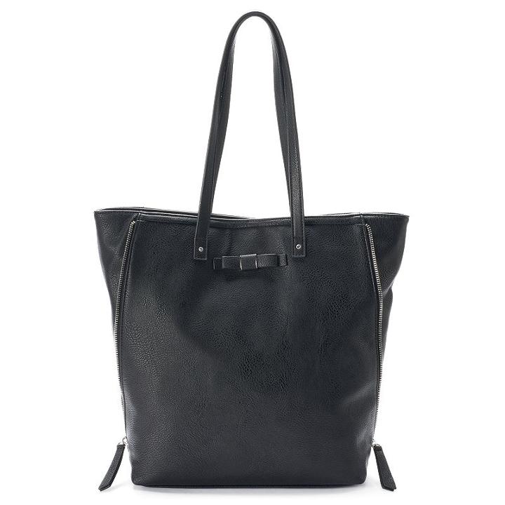 Candie's&reg; Mindy Double Zipper Tote, Women's, Black