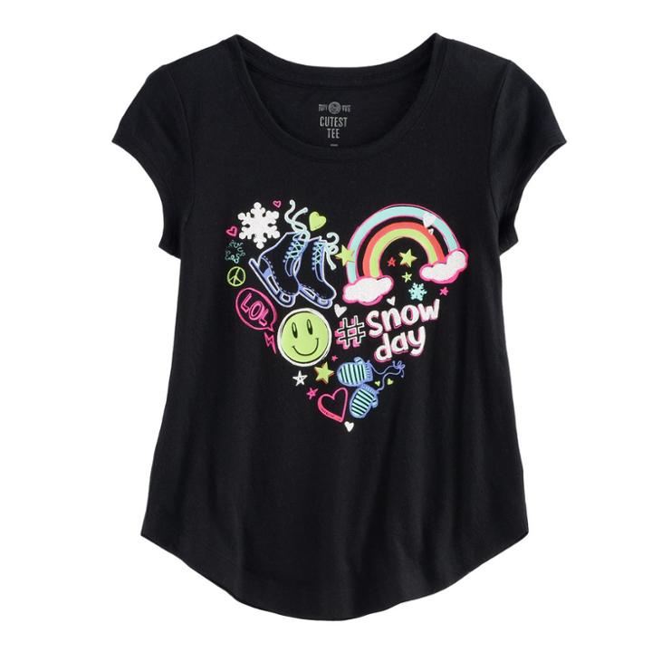 Girls 7-16 So&reg; Curved-hem Graphic Tee, Size: 10, Brt Pink