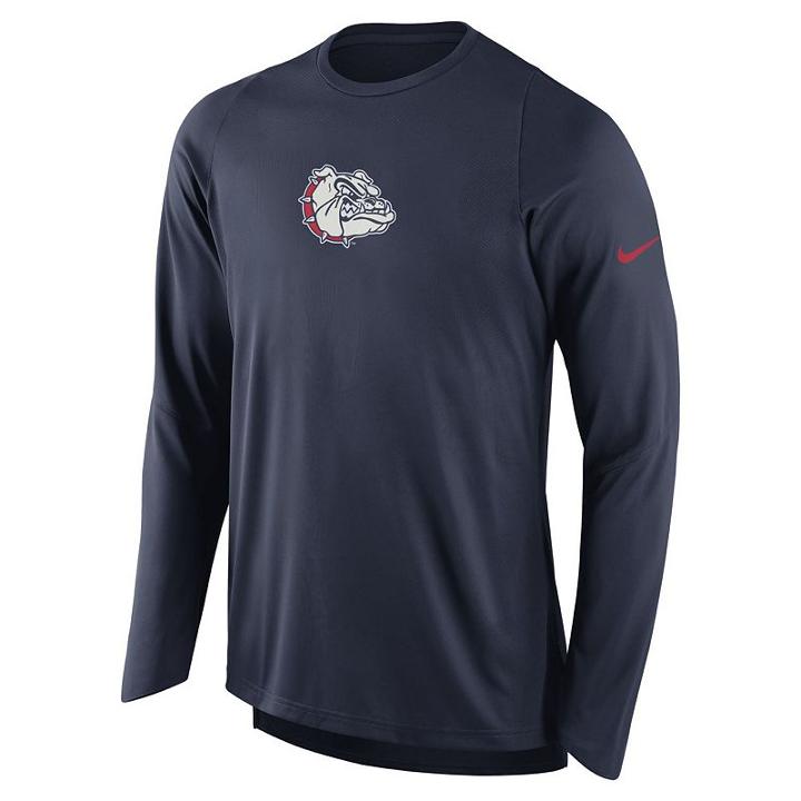 Men's Nike Gonzaga Bulldogs Elite Shooter Long-sleeve Tee, Size: Small, Blue (navy)