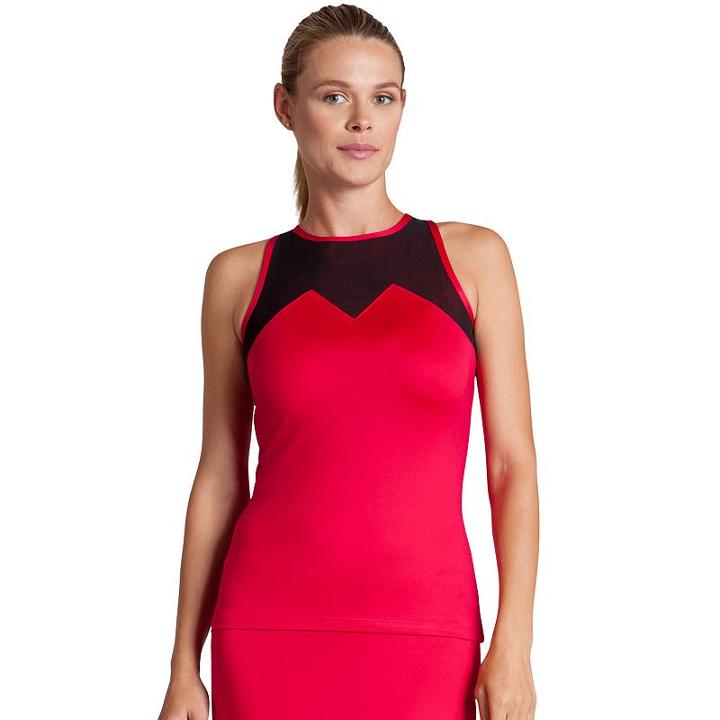 Women's Tail Stephania Racerback Tennis Tank Top, Size: Medium, Brt Red