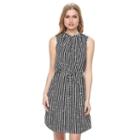 Women's Apt. 9&reg; Abstract Ruffle Fit & Flare Dress, Size: Medium, Black