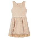 Girls 7-16 Iz Amy Byer Floral Lace Ruffle Tulle Hem Dress, Size: 8, Gold