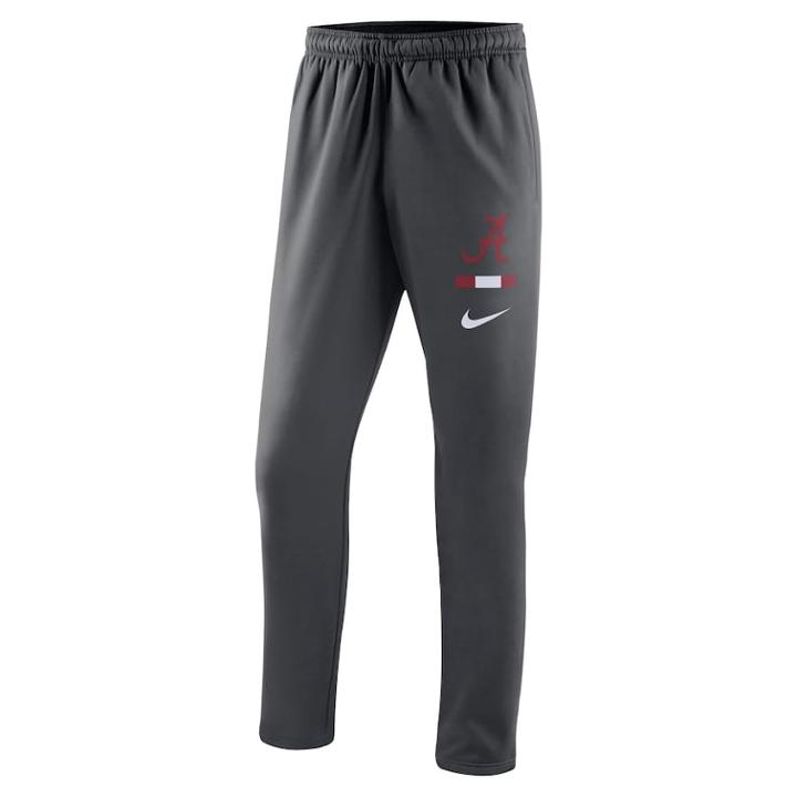 Men's Nike Alabama Crimson Tide Therma-fit Pants, Size: Large, Grey (anthracite)