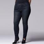 Plus Size Simply Vera Vera Wang Skinny Jeans, Women's, Size: 24 W, Dark Blue
