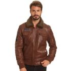 Big & Tall Excelled Lambskin Leather A2 Flight Jacket, Men's, Size: L Tall, Brown
