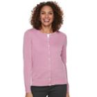 Women's Croft & Barrow Essential Cardigan Sweater, Size: Large, Med Pink