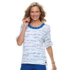 Women's Cathy Daniels Striped Side-tie Top, Size: Xl, Brt Blue