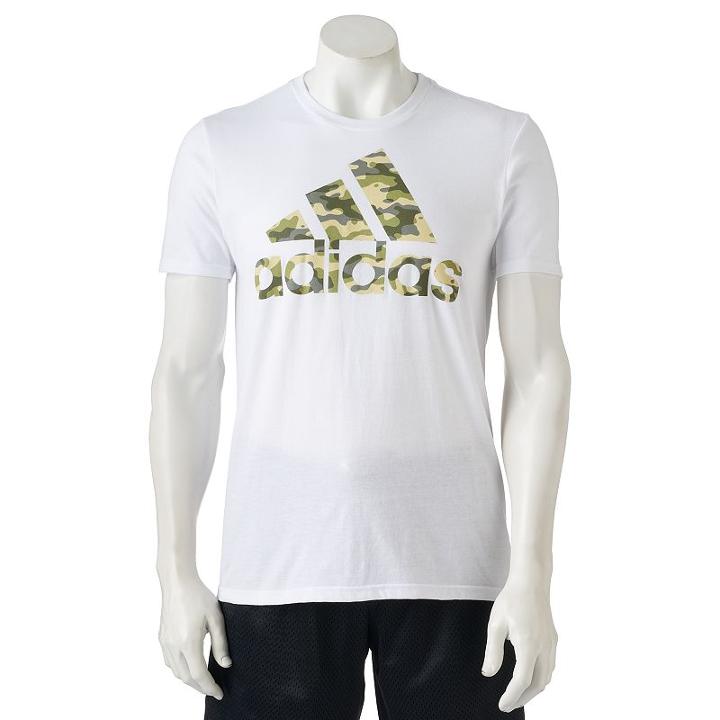 Men's Adidas Camouflage Logo Tee, Size: Xxl, White