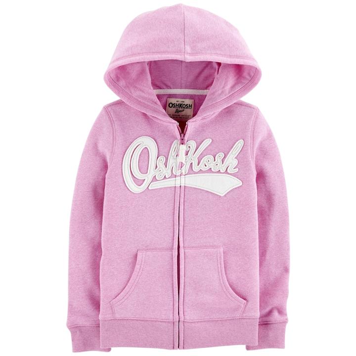 Girls 4-12 Oshkosh B'gosh&reg; Embroidered Logo Hoodie, Size: 4-5, Purple