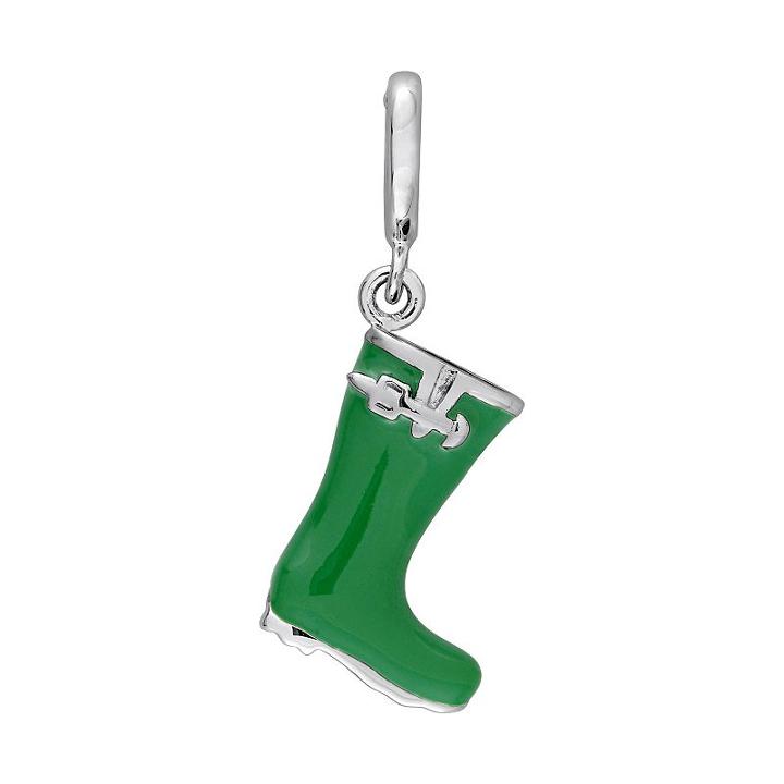 Laura Ashley Garden Collection Sterling Silver Rain Boot Charm, Women's, Grey