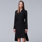 Women's Simply Vera Vera Wang Novelty Shirt Dress, Size: Xl, Black
