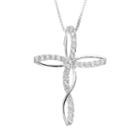 Timeless Cubic Zirconia Sterling Silver Cross Pendant Necklace, Adult Unisex, Multicolor