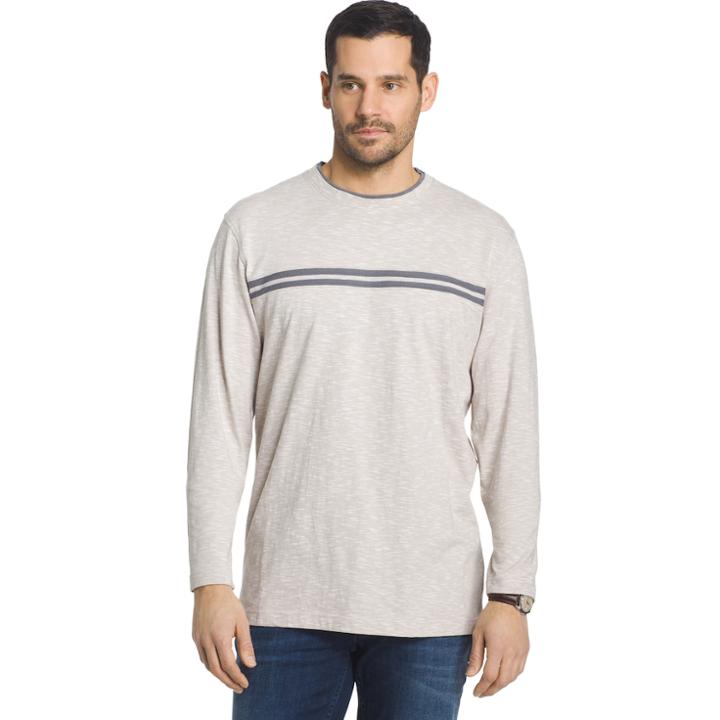Men's Arrow Classic-fit Mock-layer Crewneck Sweatshirt, Size: Xl Tall, Dark Brown