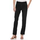 Women's Dana Buchman Pull-on Straight-leg Jeans, Size: 14, Black