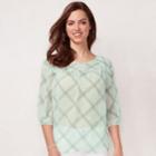 Women's Lc Lauren Conrad Printed Chiffon Peasant Top, Size: Small, White