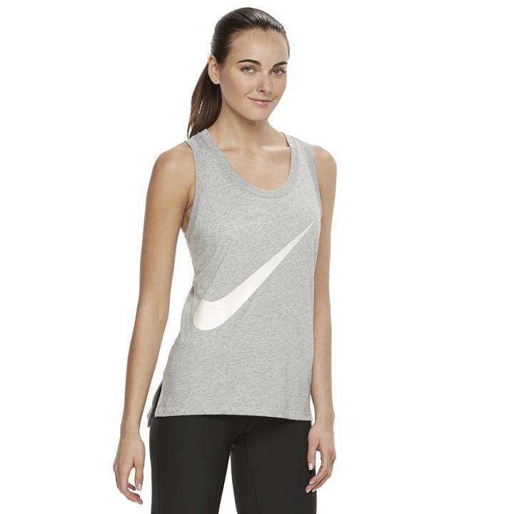 Women's Nike Sportswear Swoosh Racerback Tank Top, Size: Large, Grey Other