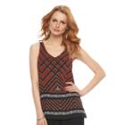 Women's Apt. 9&reg; Geometric Print Tank, Size: Xxl, Med Brown