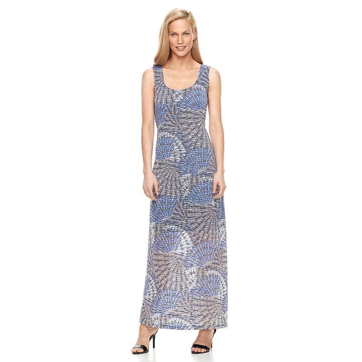 Women's Ronni Nicole Shadow Stripe Peacock Maxi Dress, Size: 8, Blue Other