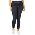 Juniors' Plus Size Wallflower Luscious Curvy Bling Skinny Jeans, Teens, Size: 18, Light Blue