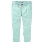 Girls 4-8 Oshkosh B'gosh&reg; Slim Slouch Stretch Twill Pants, Girl's, Size: 7, Turquoise/blue (turq/aqua)